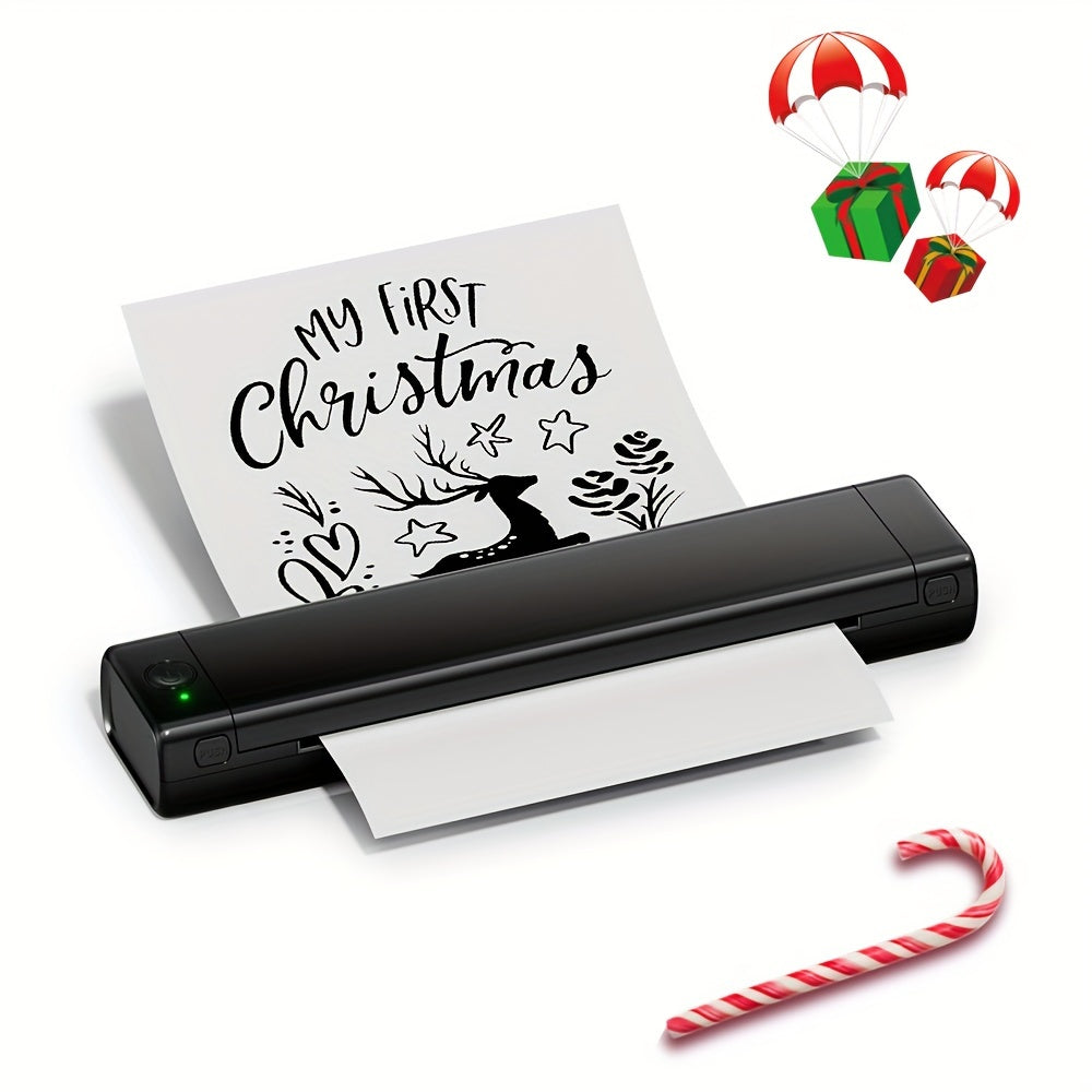 Impresora térmica portátil A4 en blanco y negro, inalámbrica, recargable, para etiquetas