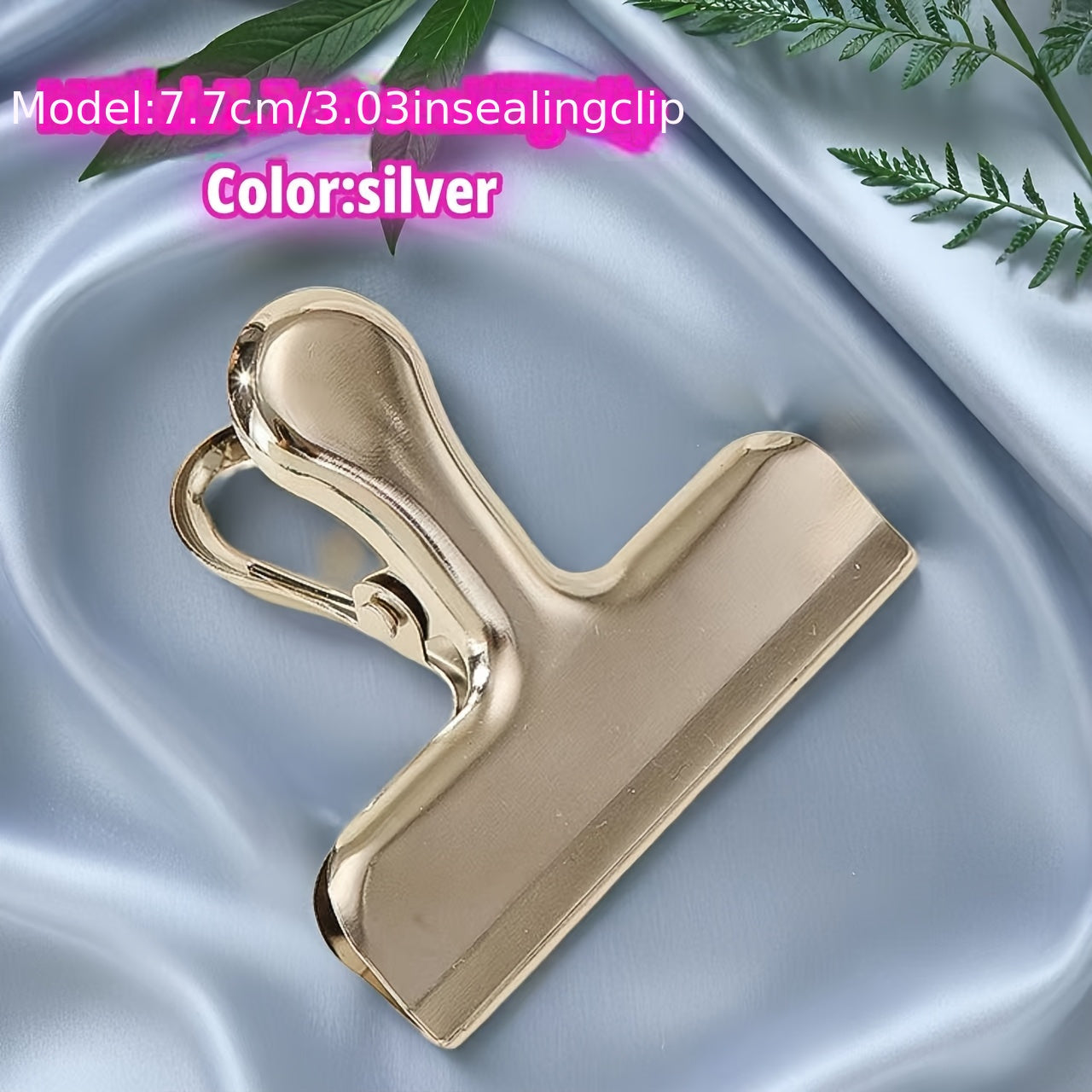7.7cm Gold Food Bag Sealer Clip and Document Holder Clip Multipurpose Organizer