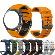 22mm Two-Tone Silicone Smart Watch Strap Breathable Adjustable Replacement for Sports Watches