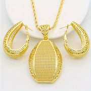 Women's Jewelry Set 18K Gold Plated Middle Eastern Style Copper Earrings Necklace for Daily Wear Weddings