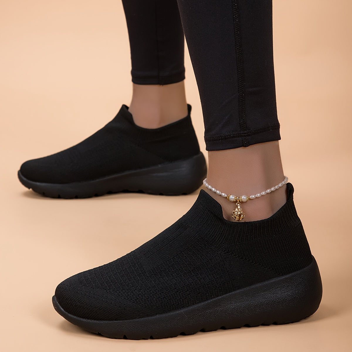 Women's Plus Size Breathable Slip-On Sneakers for Casual Running