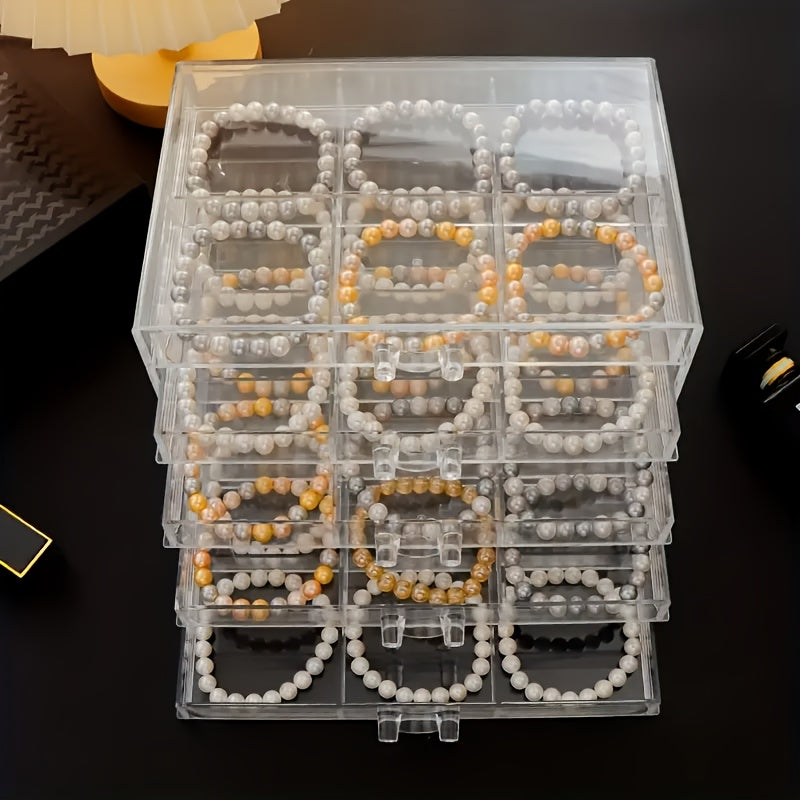 Acrylic Jewelry Box with Drawers Transparent Earring Storage and Display Stand