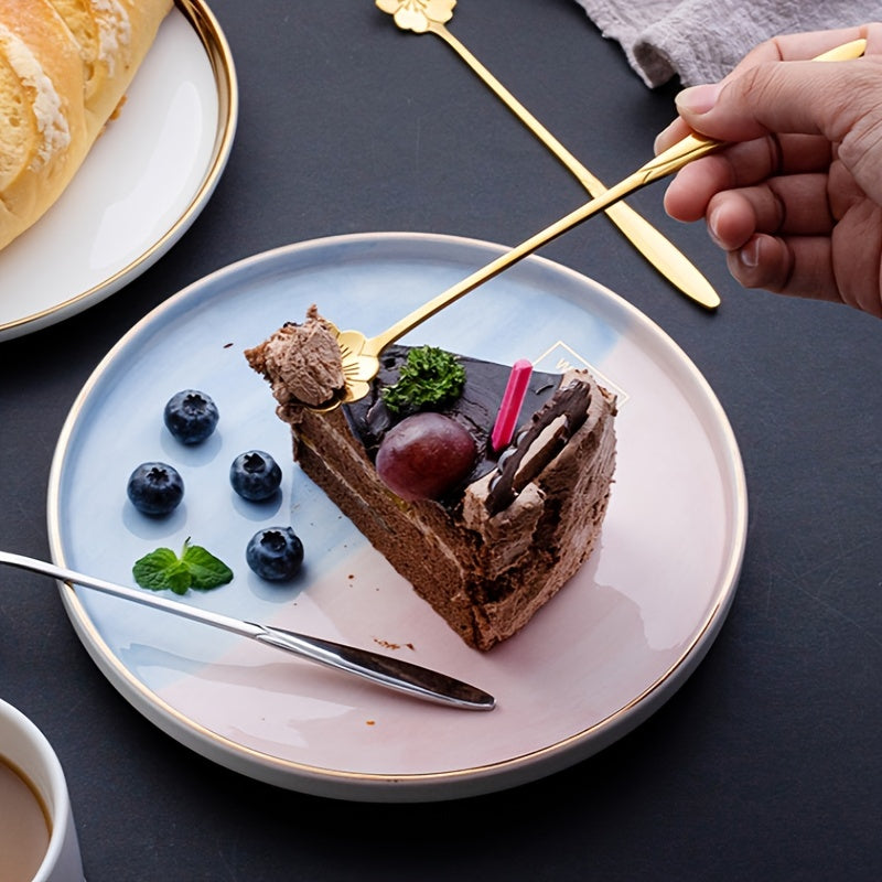 Stainless Steel Cherry Blossom Coffee and Dessert Spoons Set