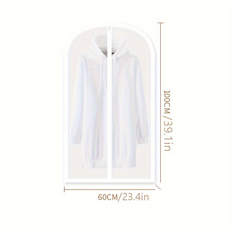 Juego de 5 fundas transparentes para prendas con bolsas de polvo a prueba de polvo con cremallera para almacenamiento en armario