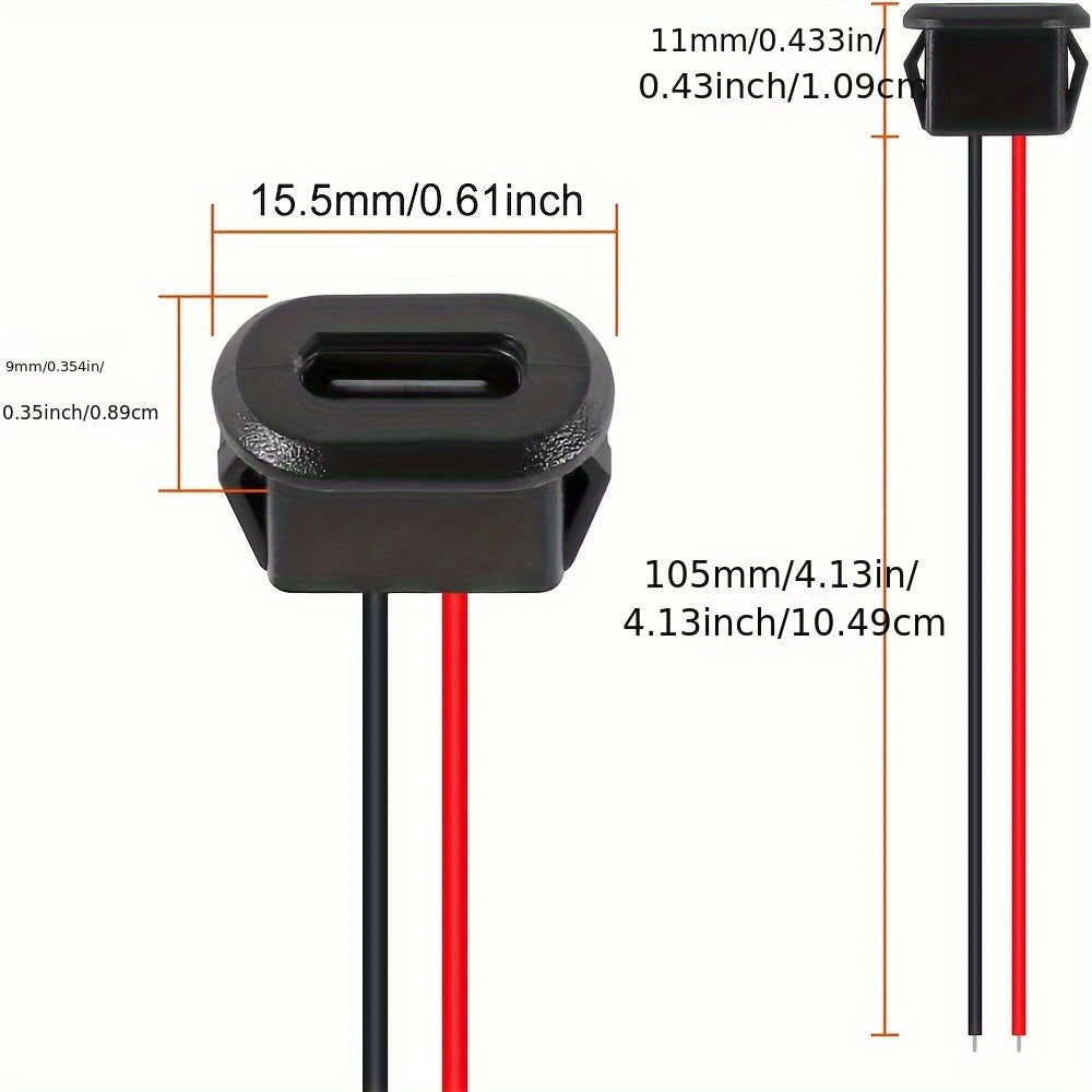 Type-C Female Connectors 2 Pins Locking Mechanism for USB-C Charging Ports 3A