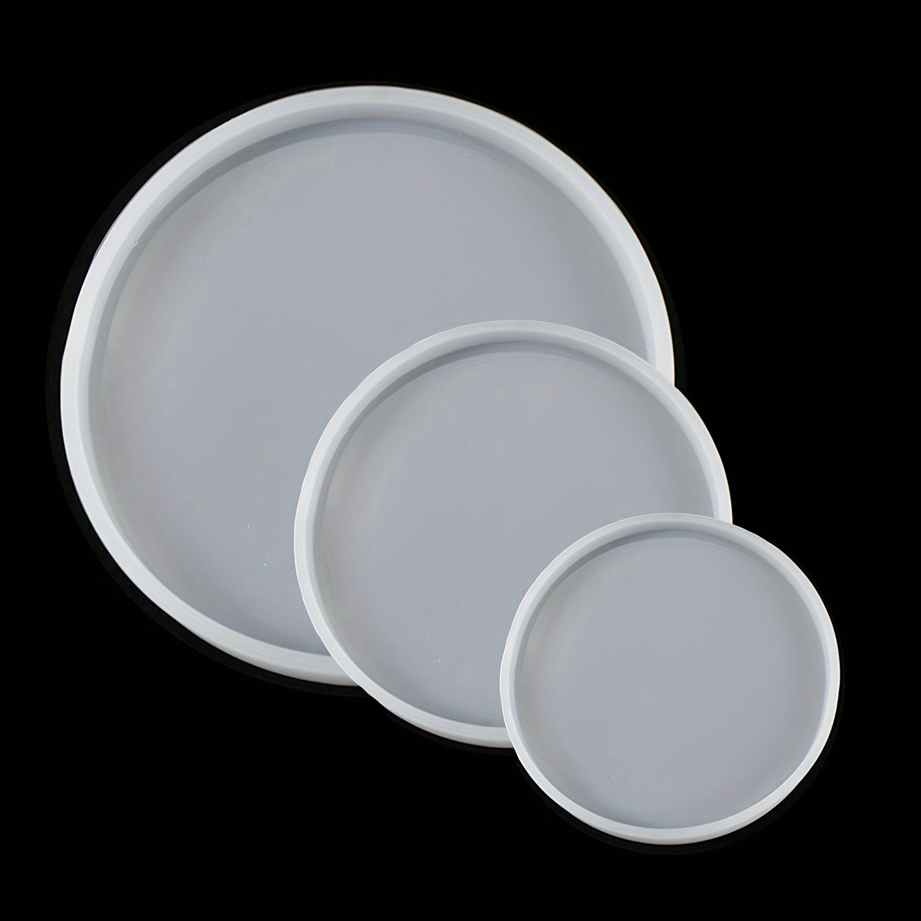 Round Silicone Mold for Epoxy Resin Coasters and Trays Marbled Blue Purple White