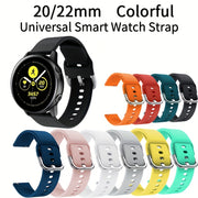 20/22mm Silicone Smartwatch Band with Quick Release Buckle for Samsung Galaxy and More Colorful Replacement Strap