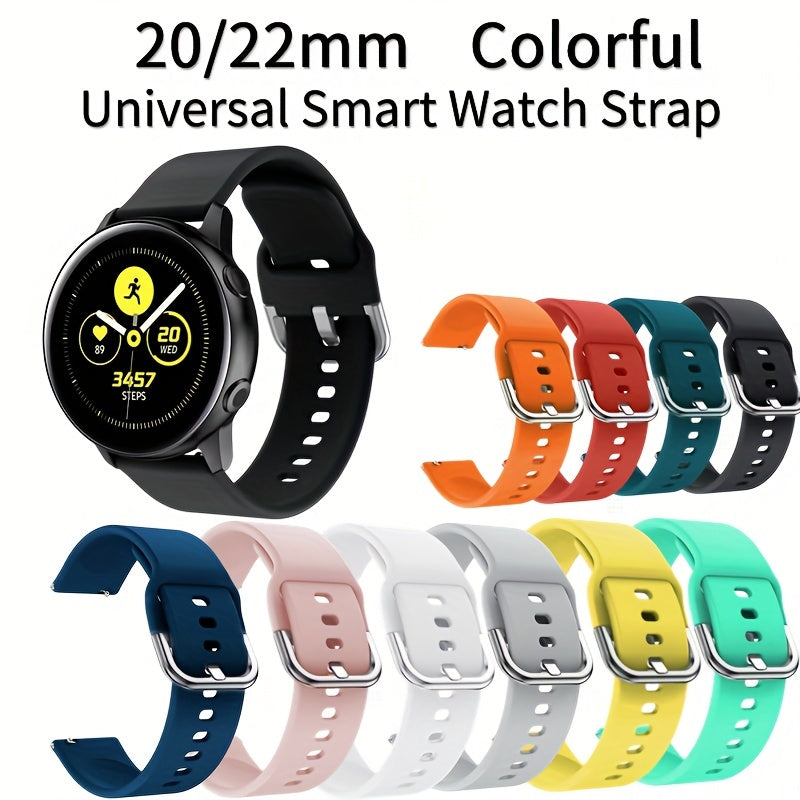 20/22mm Silicone Smartwatch Band with Quick Release Buckle for Samsung Galaxy and More Colorful Replacement Strap