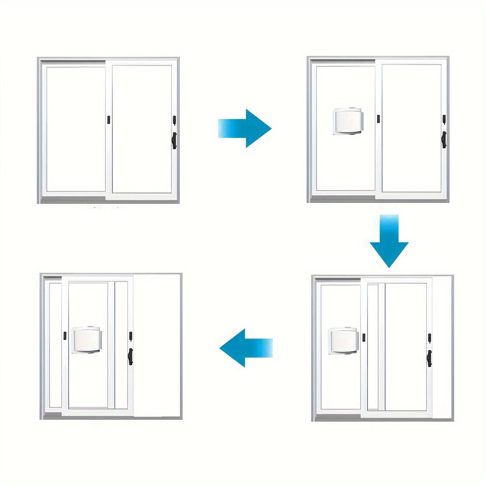 Kids Safety Lock Grey Sliding Guard for Windows and Doors BPA-Free Childproof Lock