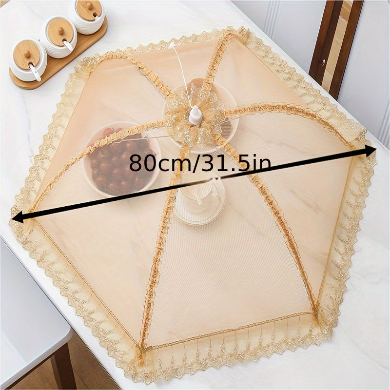 Foldable Food Cover for Indoor Outdoor Use, Fly-Proof, Reusable, Food Protection