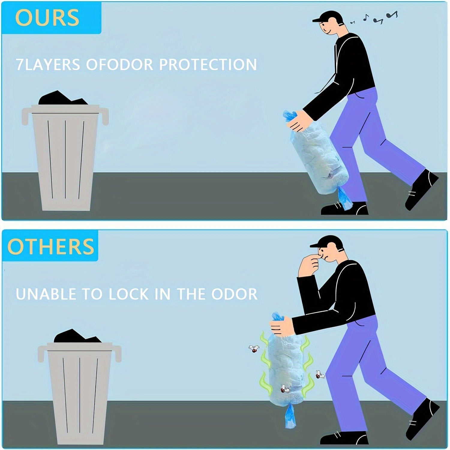 Diaper Pail Refills Odor Sealing 7-Layer Disposable System for Nursery