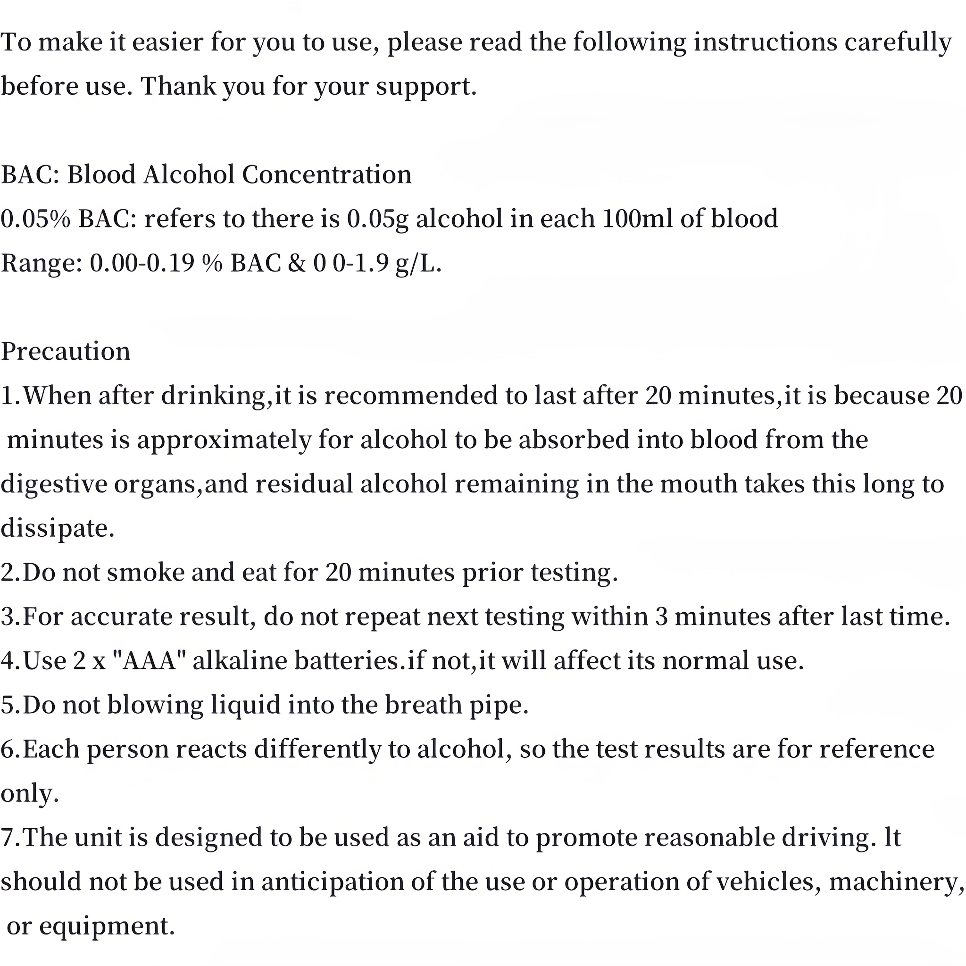 Портативный цифровой алкотестер для дыхания с ЖК-дисплеем для дома, путешествий и работы