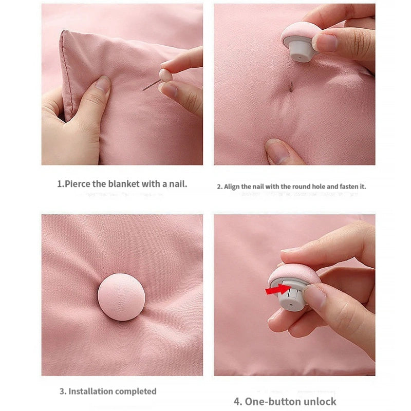 Set of 10 Red Nylon Duvet Cover Fasteners No-Slip Invisible Bed Sheet Holders