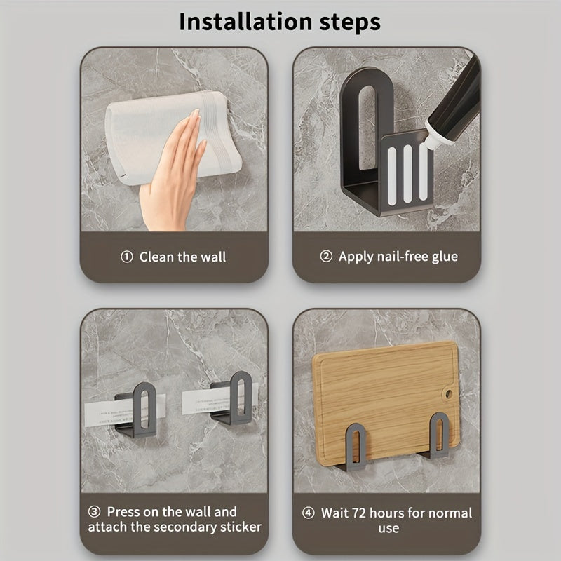 O'roqsiz saqlash uchun 2 ta devorga o'rnatiladigan qozon javonlari to'plami, oshxona tartibi uchun