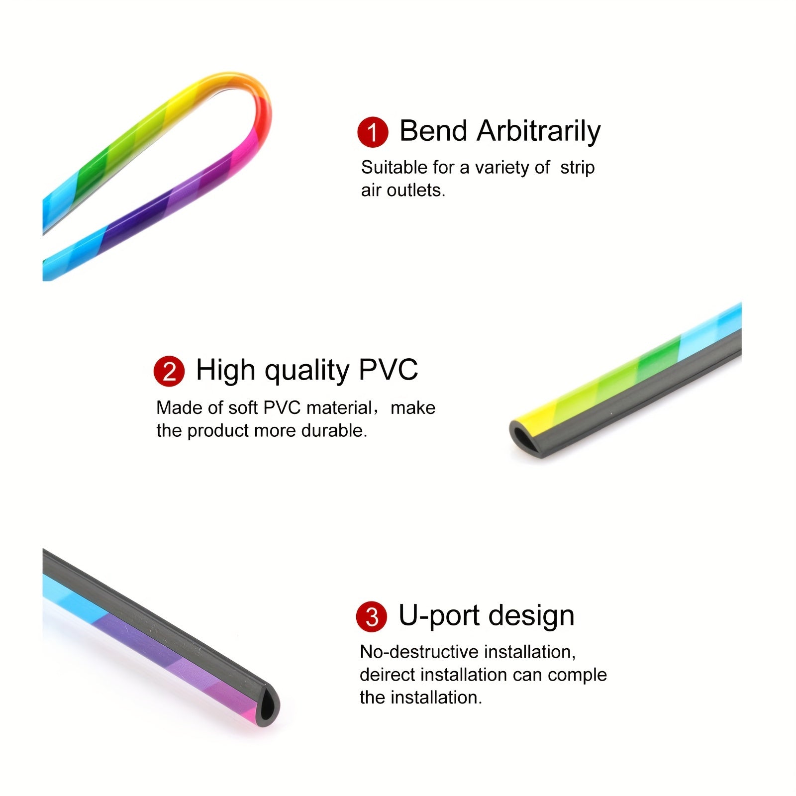 20pcs Universal Car Air Vent Decorative Strips Waterproof Bendable Vent Trim