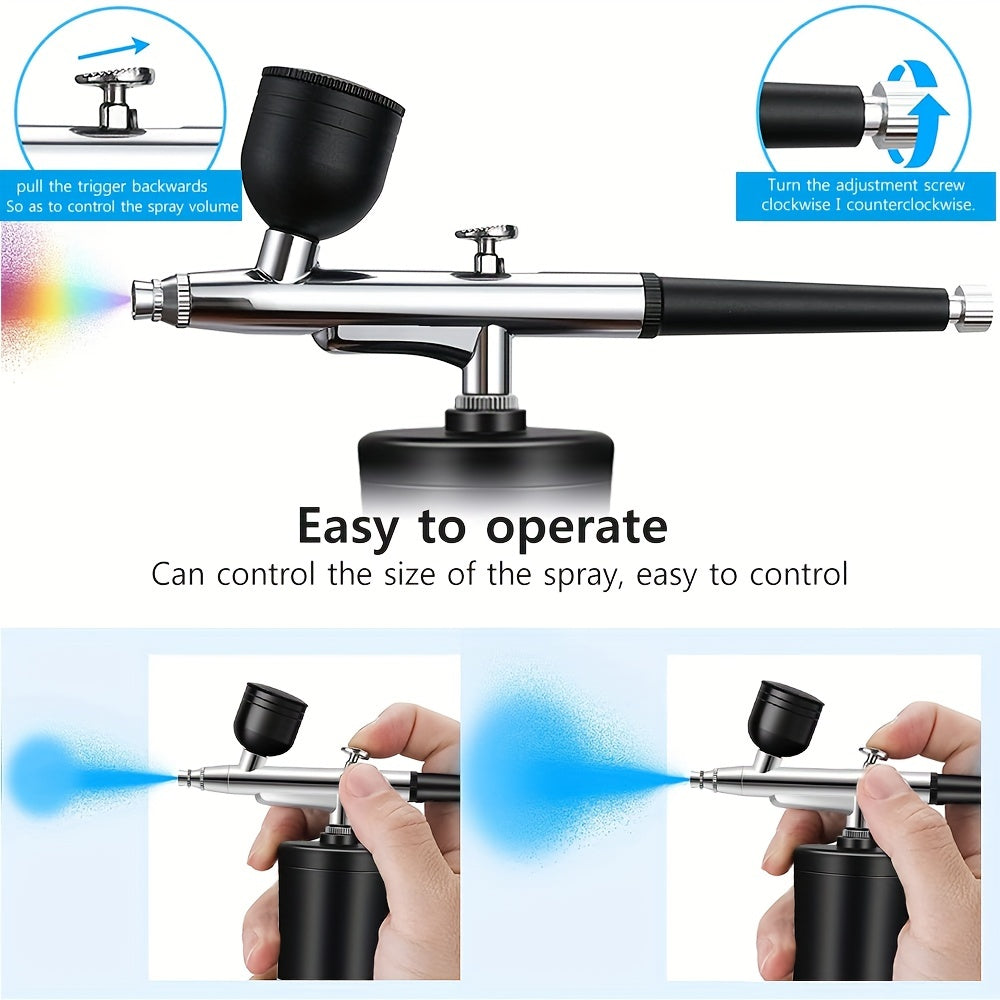 Rechargeable Portable Airbrush Kit with Compressor and 0.3mm Tip for Art Painting and Decoration