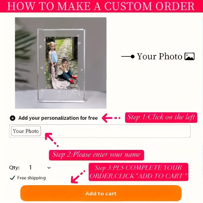 Персонализированная акриловая фотопластина - идеальный подарок для близких друзей, на выпускной, важные события, дни рождения и особые случаи - современный безрамочный фотодисплей, индивидуальный сувенир для дорогих моментов - не требуется электричество