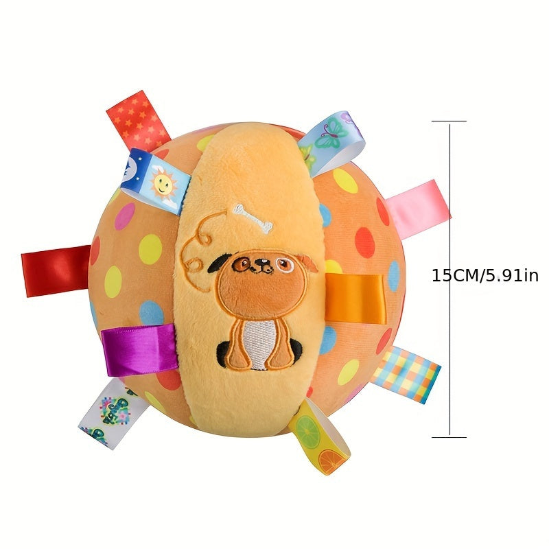 Pelota de peluche con sonajero para ejercicio de agarre y juego visual adecuado para regalos navideños