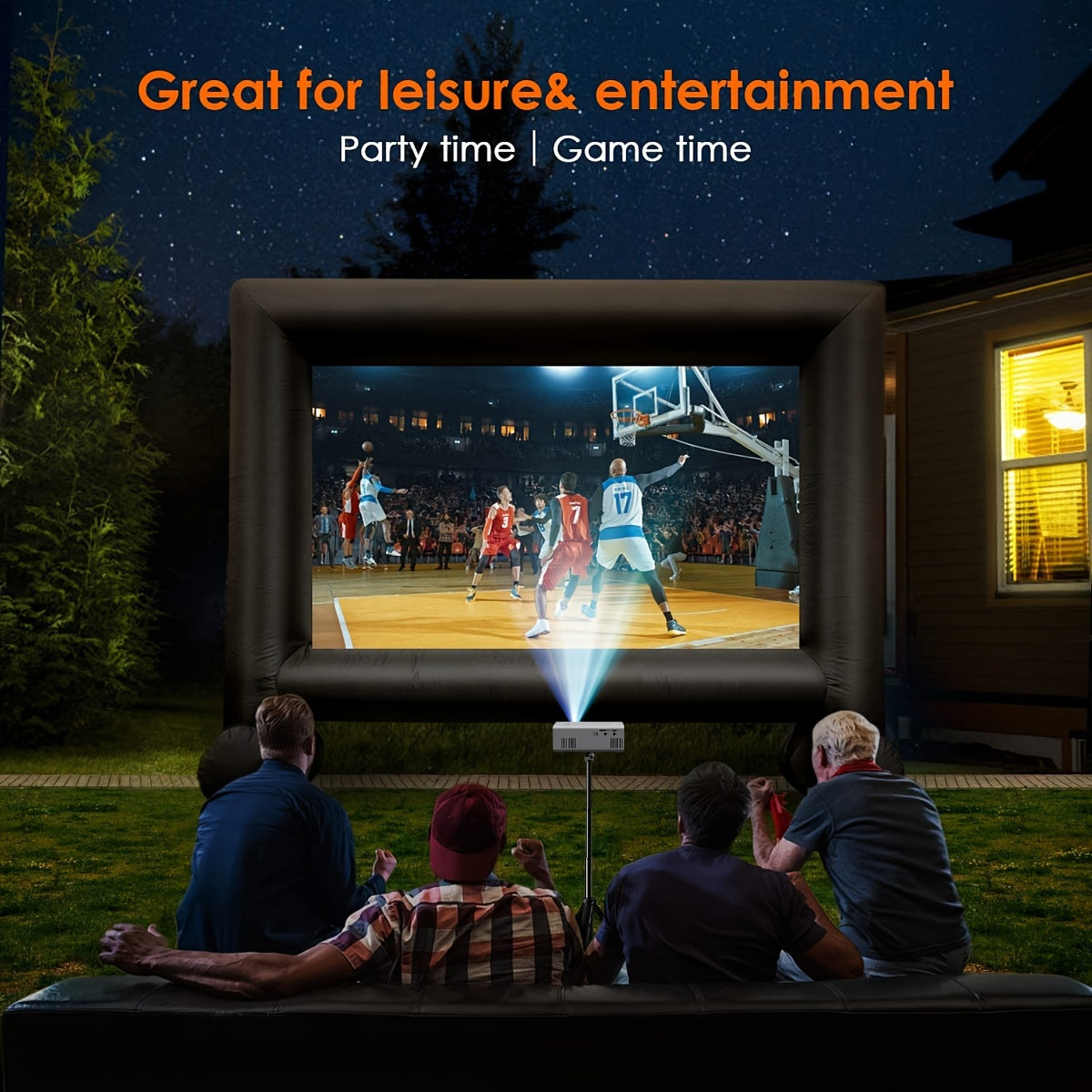 Mini Portable Projector 3000 Lumens for Indoor Outdoor Home Theater with USB HDMI Remote