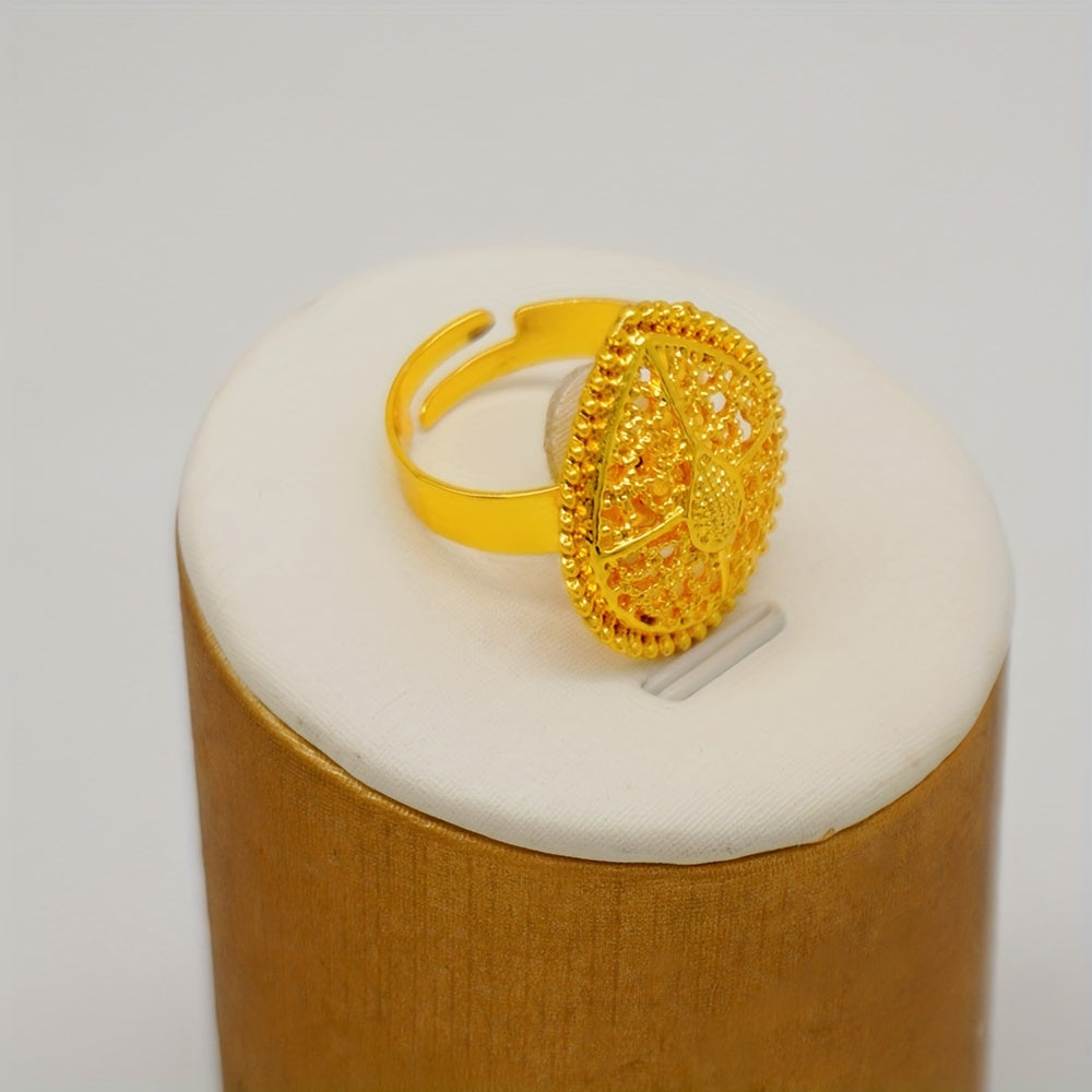 Copper Gold Bridal Jewelry Set with Tassel Earrings Necklace Ring Bracelet