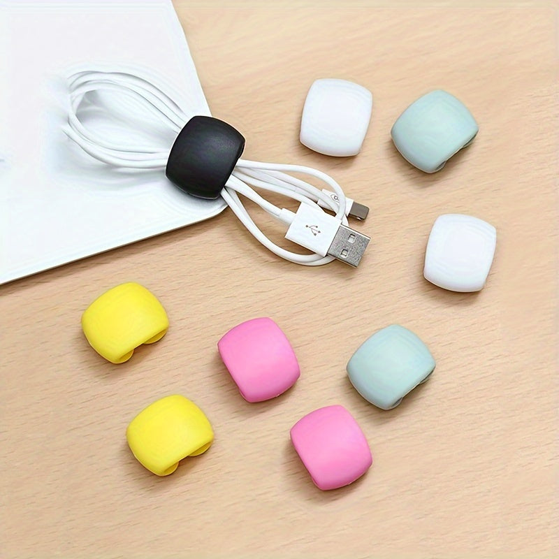 Plastic Cable Organizer Clips for Charging and Earphone Cords Tangle-Free Storage Set of 10