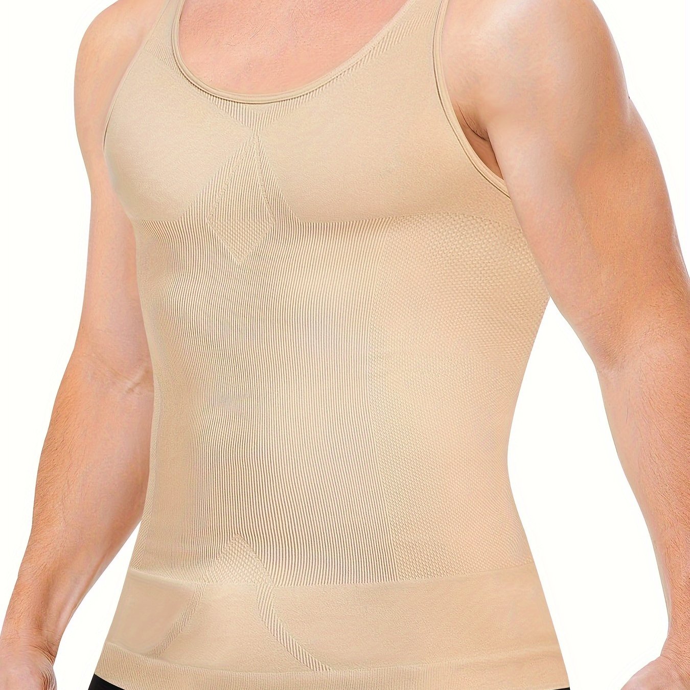 Men's Slimming Body Shaper Tank Top Breathable Nylon Spandex Sleeveless Off-Shoulder All-Season Fitness