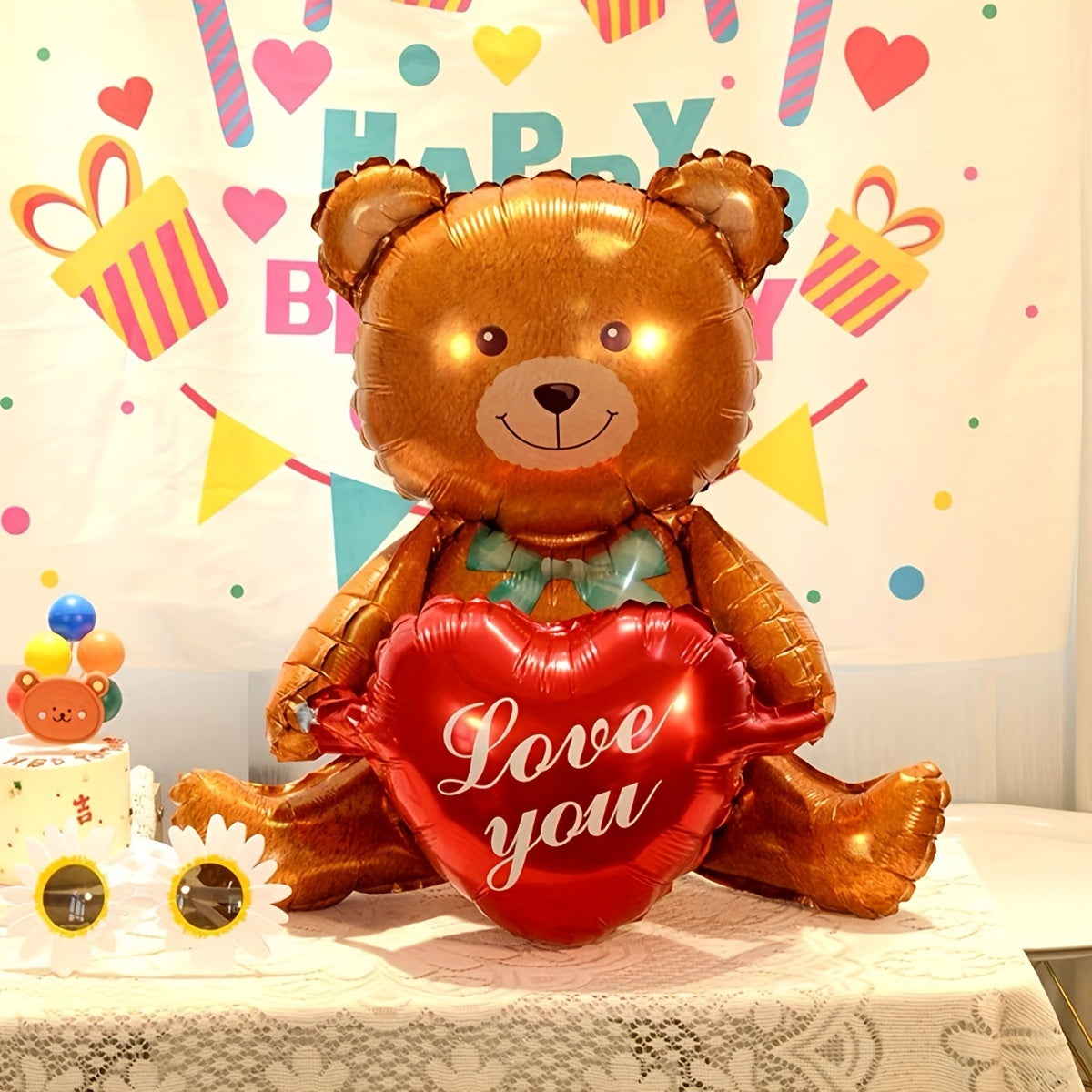 27-Inch Valentine's Day Teddy Bear and Heart Balloon Gift for All Ages