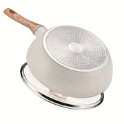 Aluminum Cookware Set 12 Pieces with Frying Pan Wok Soup Pots Wooden Handles