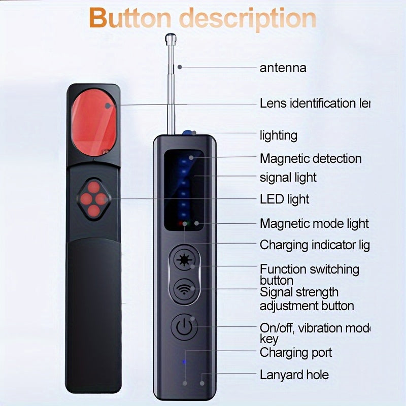 Privacy Protection Detector Anti-Spy Camera GPS Finder Infrared Sensor USB Rechargeable
