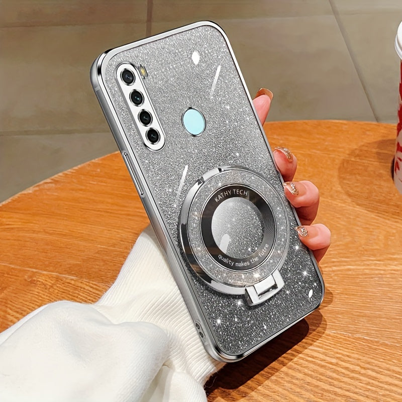 Magnetic Suction Phone Case for Redmi Series with Gradient Flash Powder Shockproof TPU