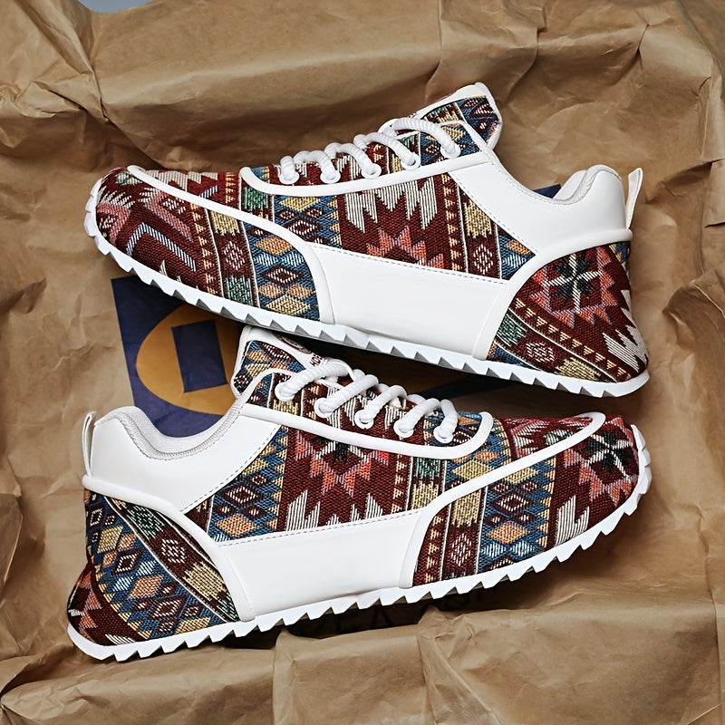 Women's Casual Sneakers Breathable PU Canvas Low Top Lace-Up Non-Slip All-Season