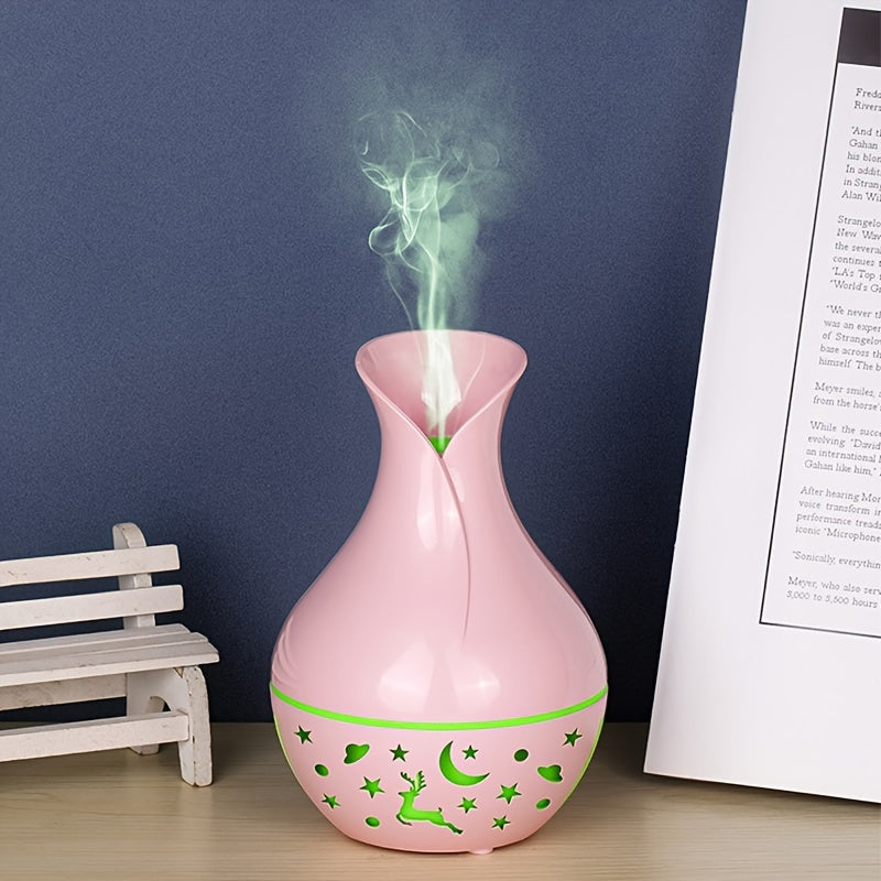 Portable USB Humidifier with Essential Oil Diffuser Nightlight Auto Shut-Off 7 Color Lights for Home Office