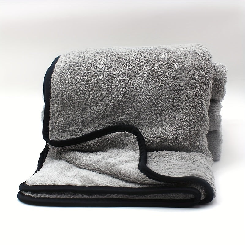 Microfiber Car Wash Towel Quick-Dry Absorbent Lint-Free Light Gray 60x40cm