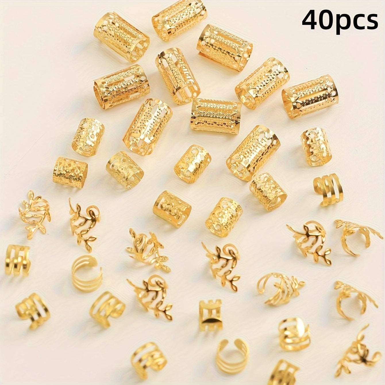 Women Solid Color Hollow Out Braid Hair Rings Hair Accessories Pack