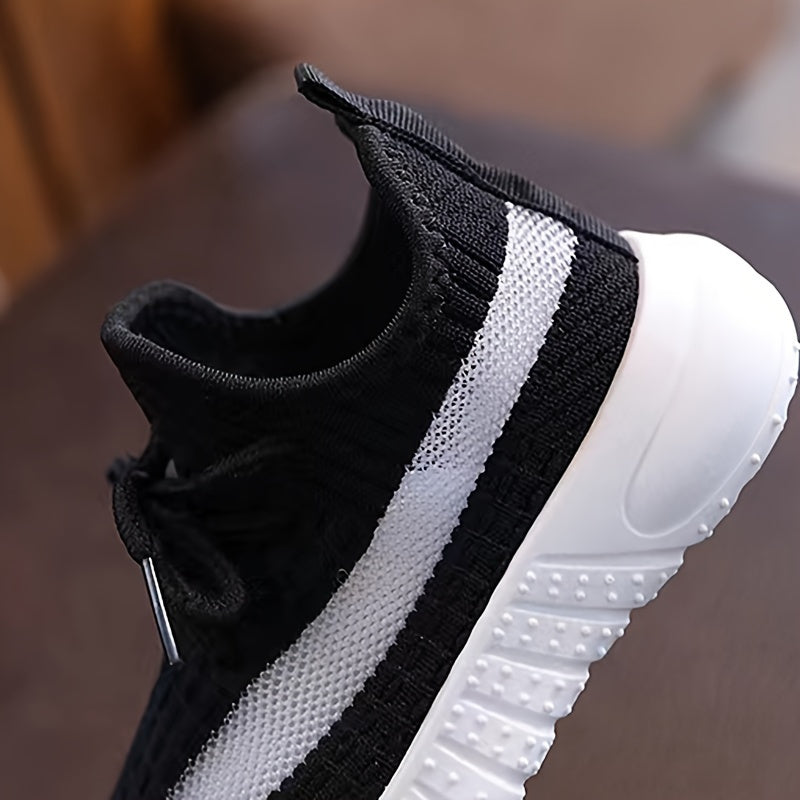 Kids Casual Flat Sneakers for Boys and Girls All-Season Fabric Slip-On Round Toe