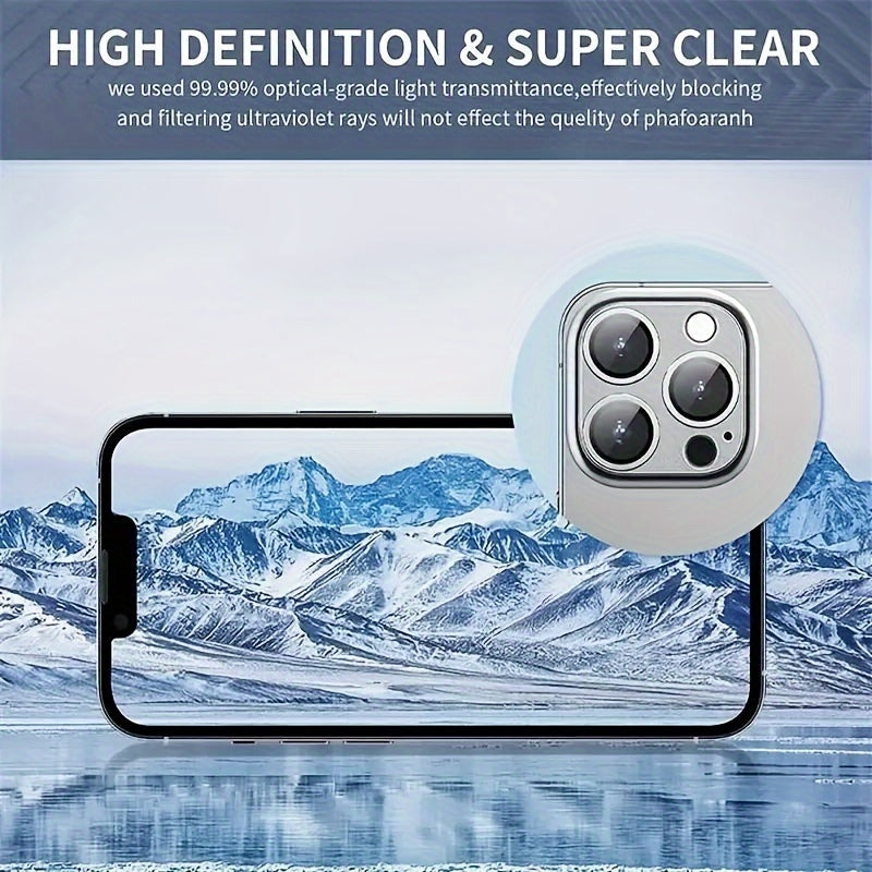 Protector de lente de cámara de aluminio para iPhone 11 Pro Max, vidrio HD, resistente a arañazos, cobertura total