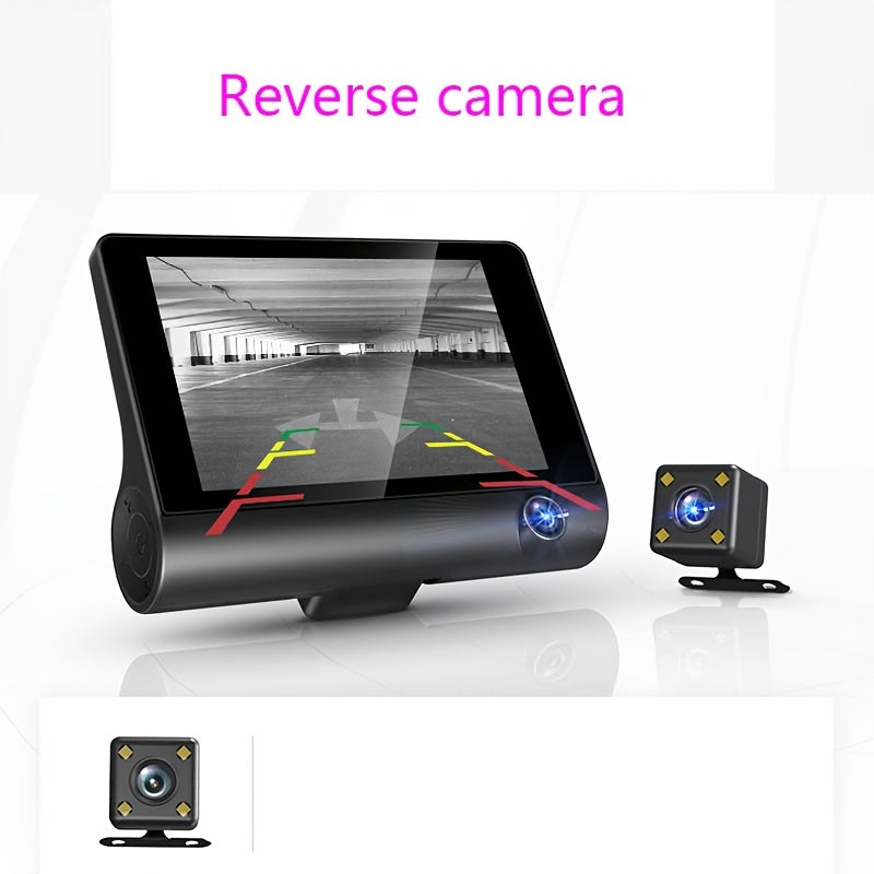 Dual Dash Cam with Front and Rear HD Night Vision 720p Interior Camera Suction Mount