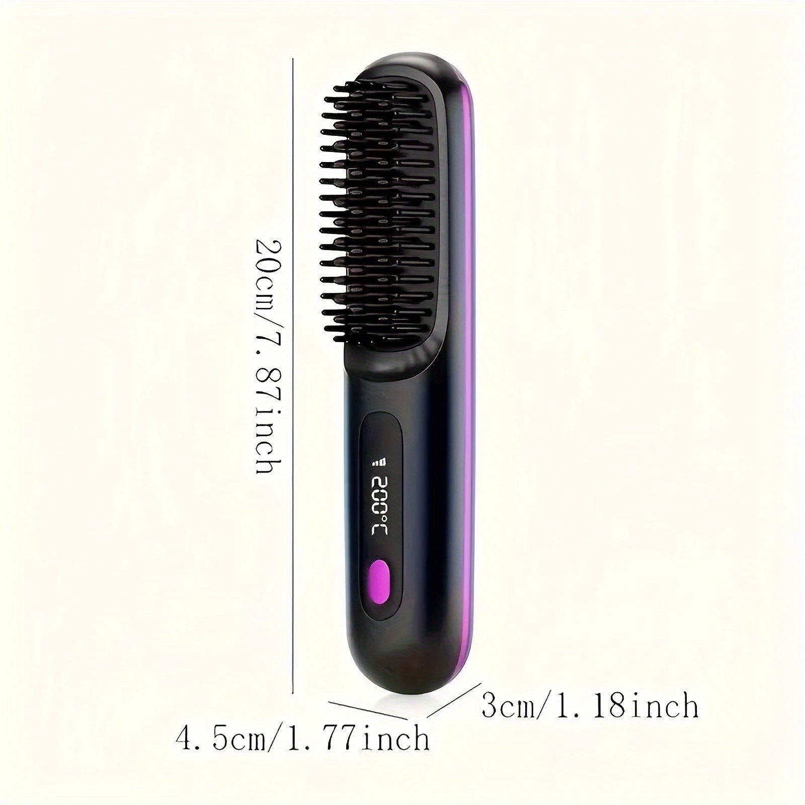 Rechargeable wireless hair straightener comb with negative ions 2000mAh USB portable styling tool