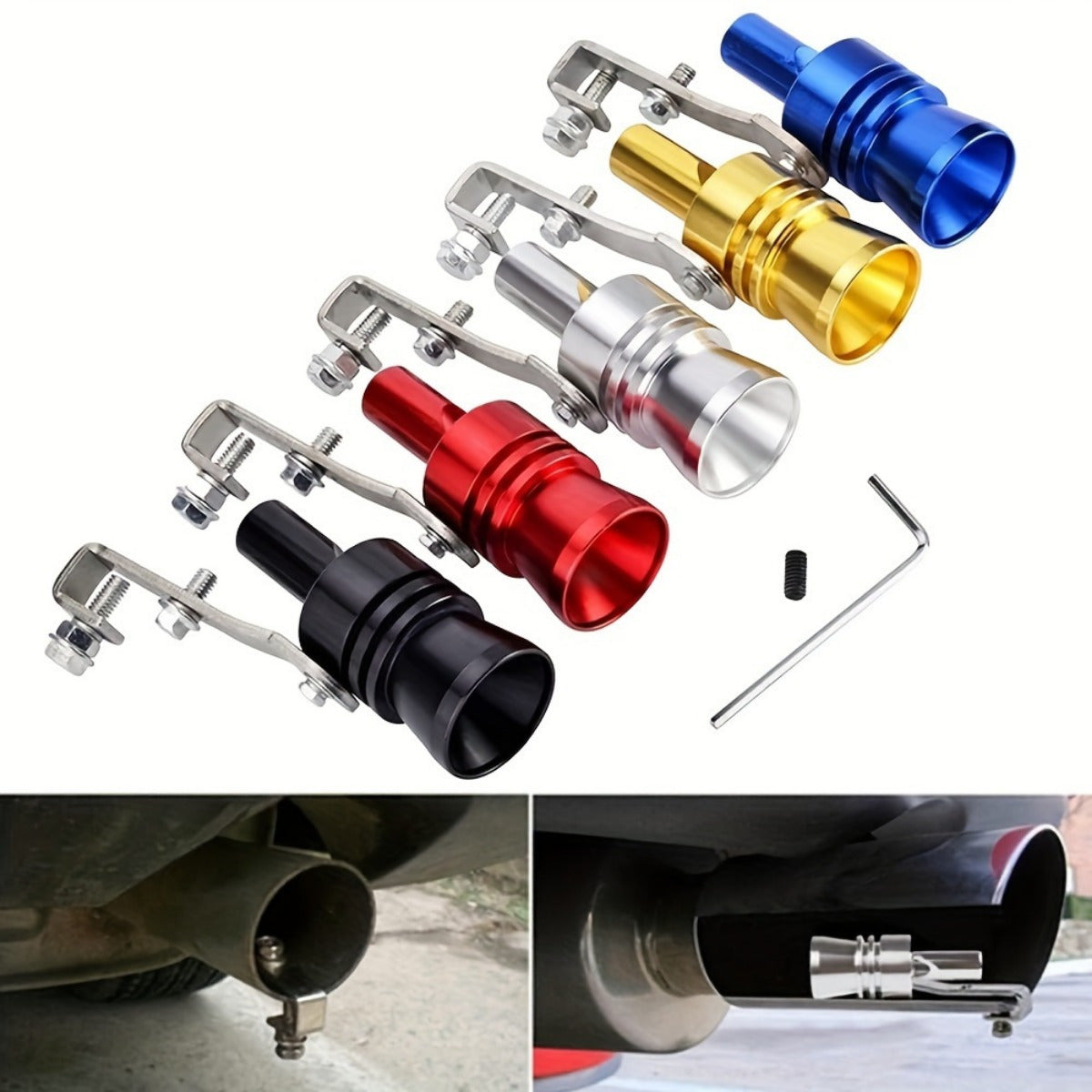Aluminum Turbo Whistle Exhaust Sonic Simulator Kit for Cars and Motorcycles