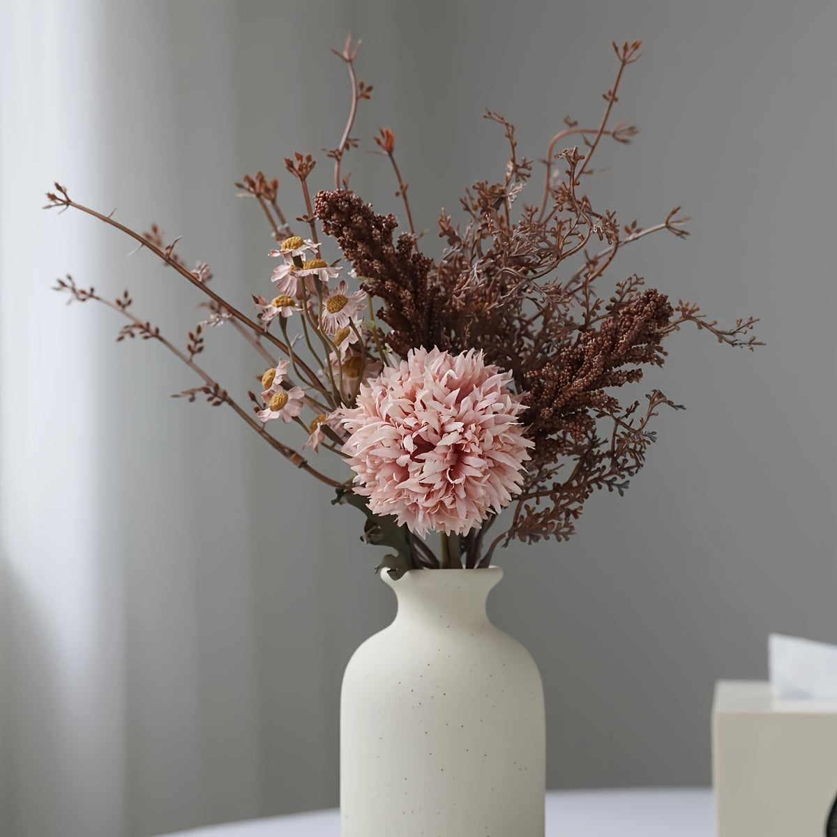 Single Chrysanthemum Flower Bouquet for Home Office Wedding Decor