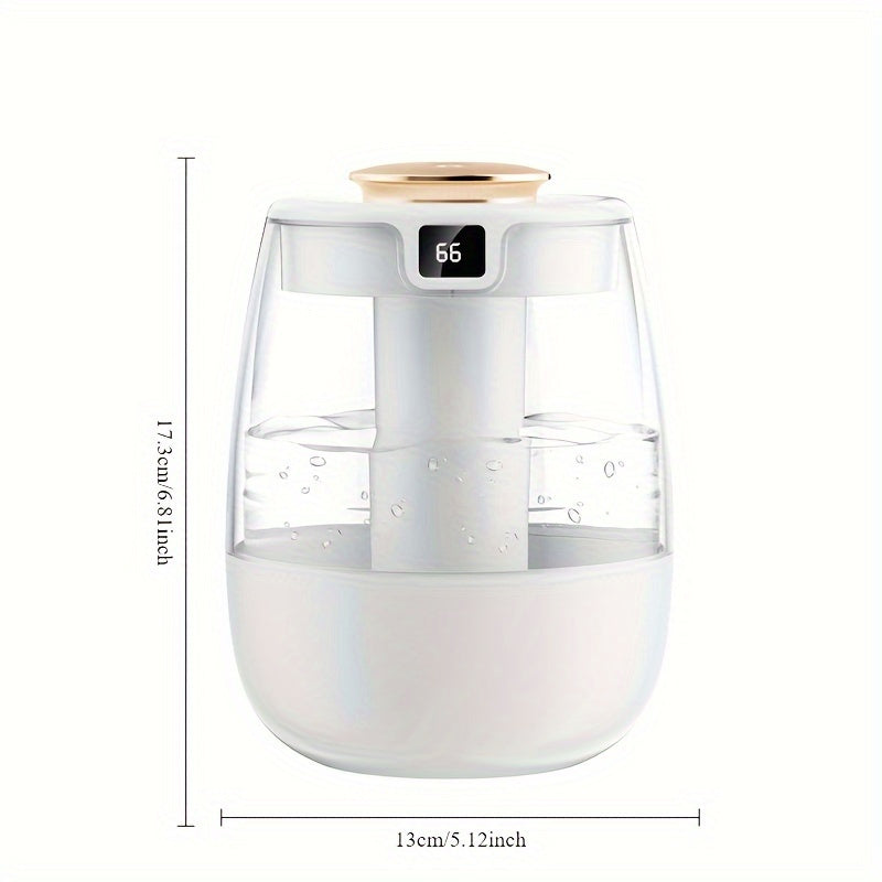Quiet USB Humidifier with Large Capacity, Dual Mist Settings, Night Light and Digital Display