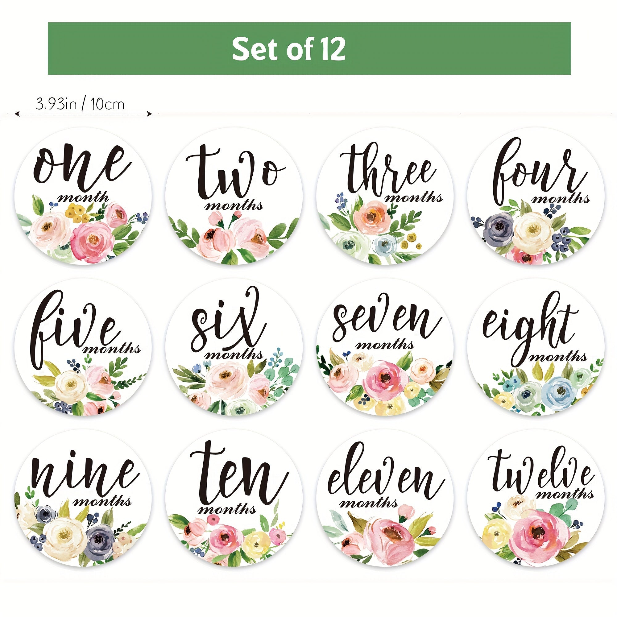 Set of 12 Milestone Stickers for Growth Photos Pregnancy Pregnancy Milestone Props