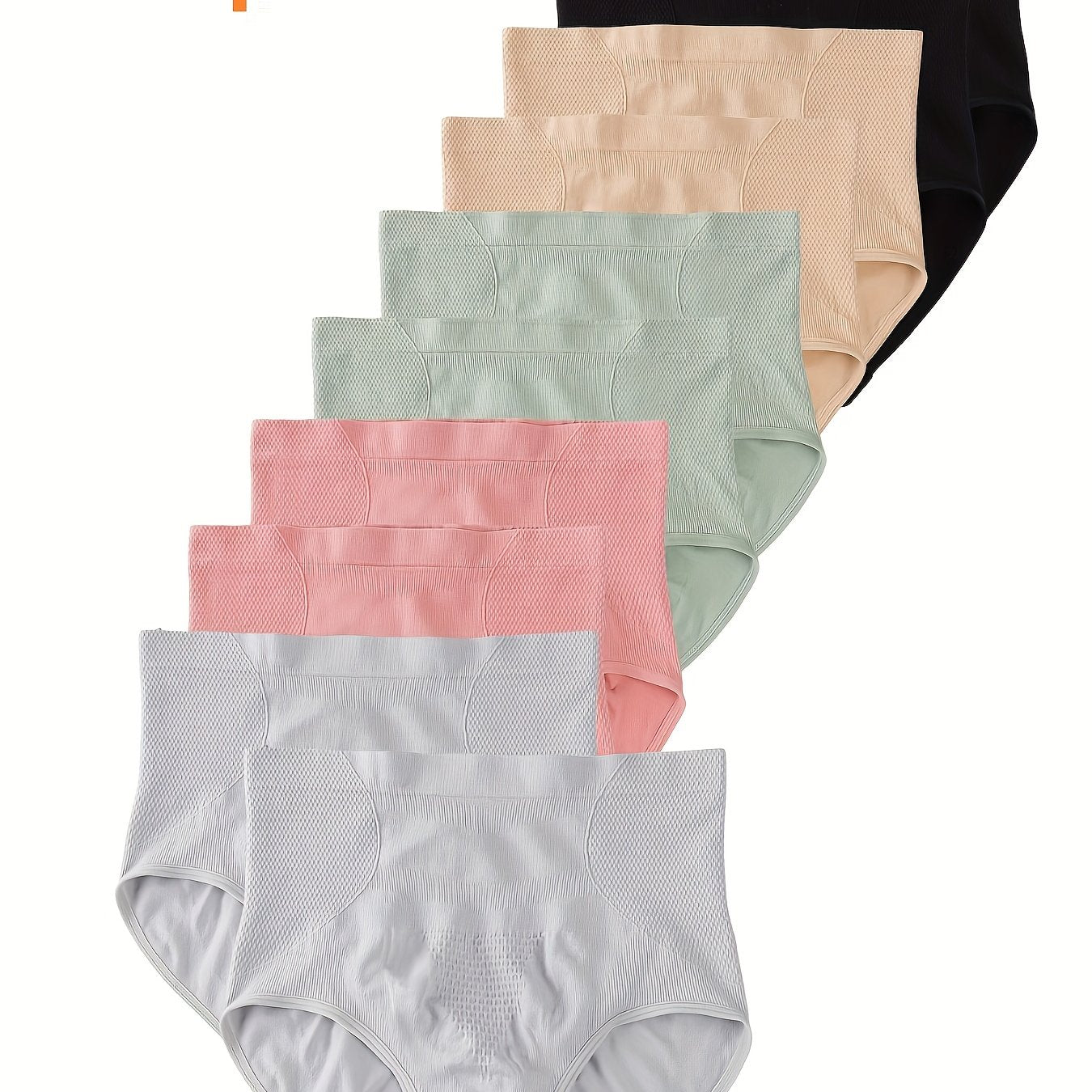 10Pcs Women’s High-Waisted Seamless Triangle Panties S-XXXL Tummy Control