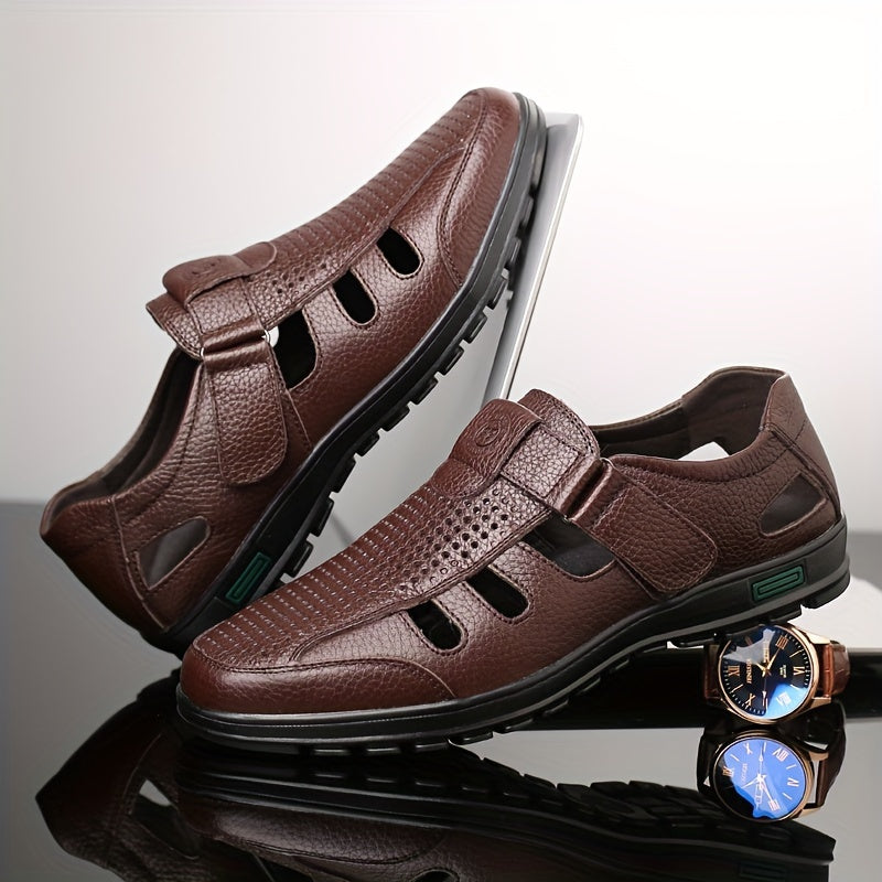 Men's Casual Leather Shoes Lightweight Breathable Non-Slip Office Wear