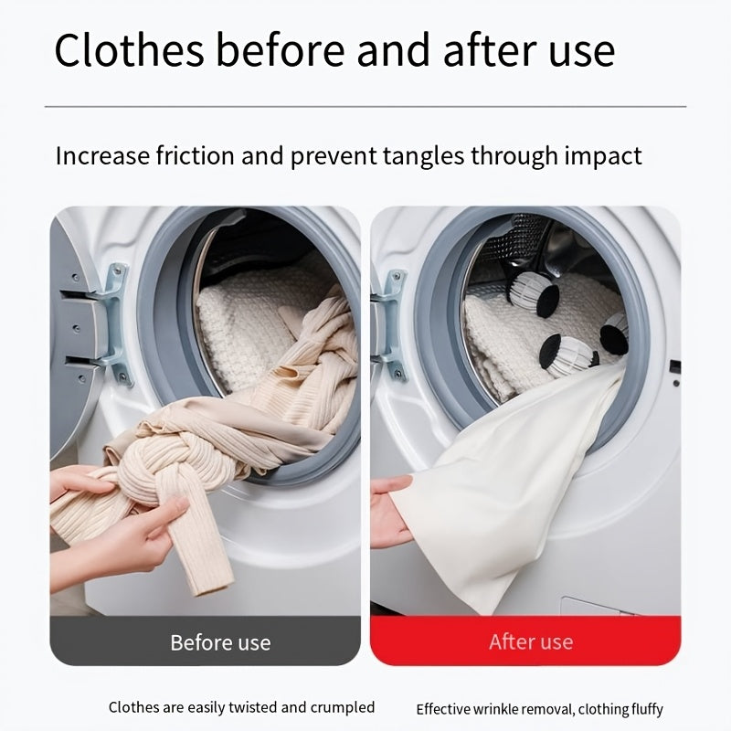 2 Anti-Winding Wool Laundry Balls for All Fabrics Reusable Fabric Softener Static Reducer