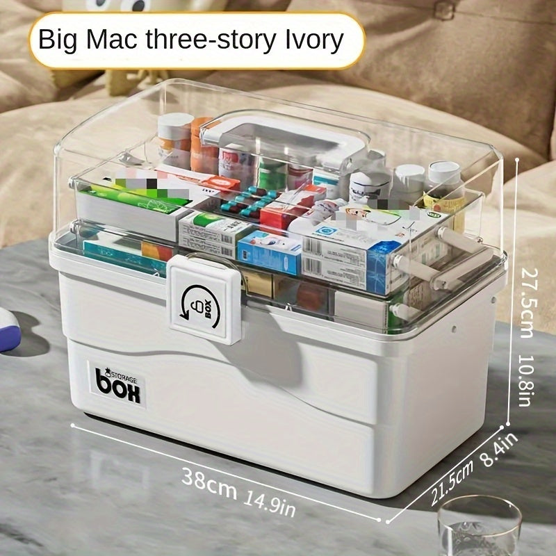 Большая водонепроницаемая пластиковая медицинская коробка для хранения для кухни, спальни, ванной