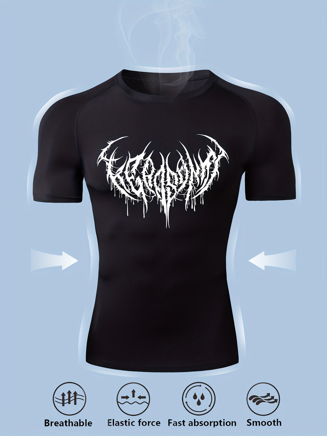 Men's Quick-Drying Printed Sports Suit with Compression T-Shirt and Multi-Pocket Shorts