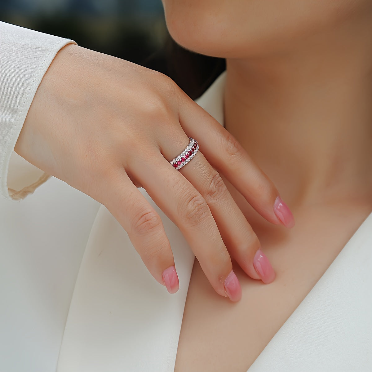 Unisex Silver Plated Moissanite Ring with Emerald Ruby Sapphire 18K Gold