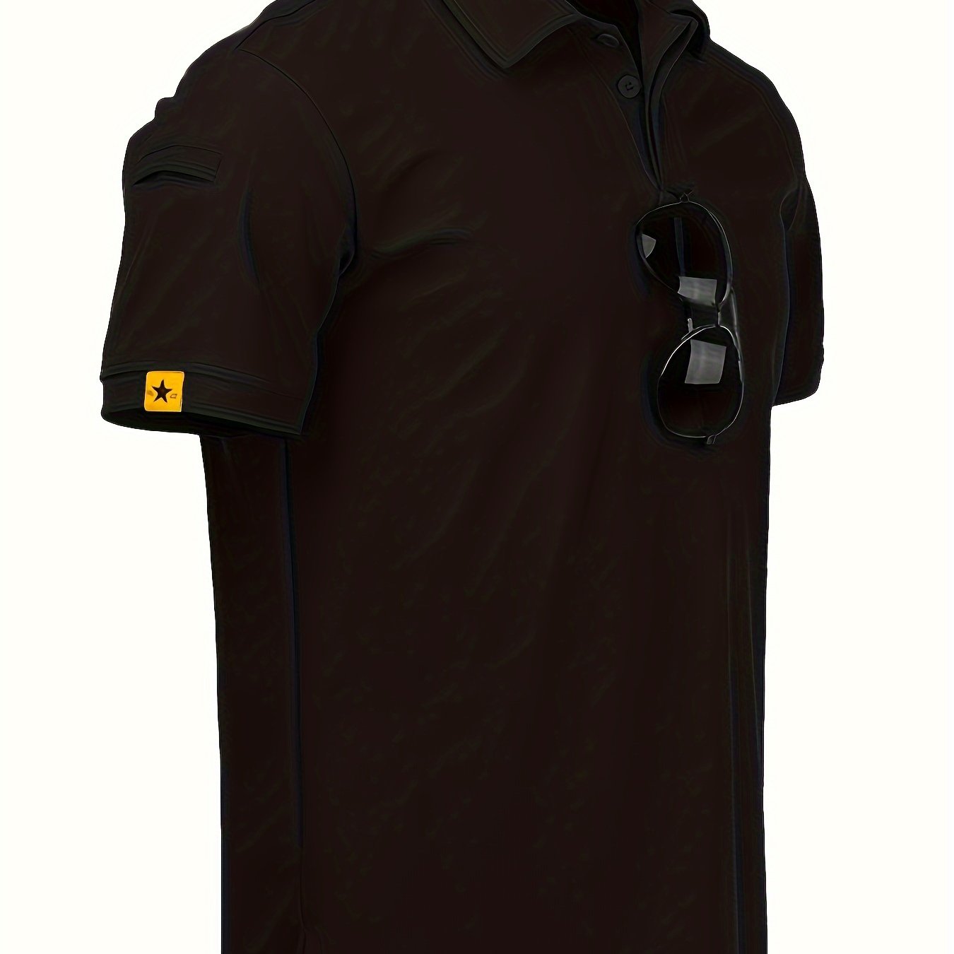 Men's Dark Blue Geometric Pattern Polo Shirt Short Sleeve Casual Sporty Golf Tennis