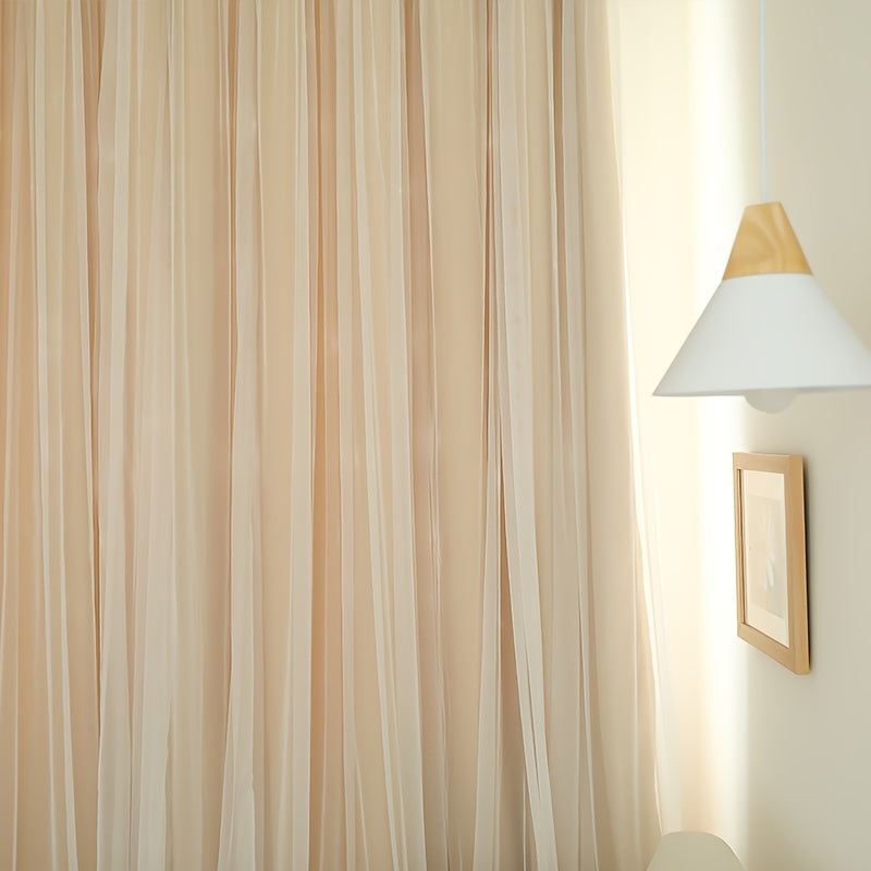 Beige Sheer Blackout Thermal Curtains Grommet Top for Bedroom Living Room